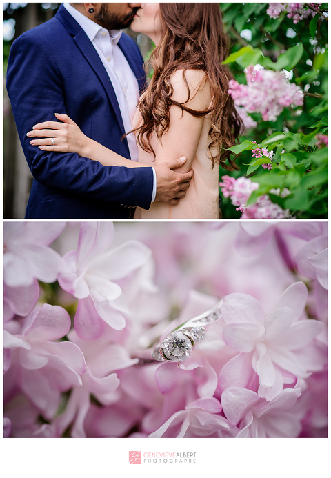 fiancailles, engagement, Central experimental farm, ottawa, ferme expérimentale, rockland, photographer, photographe, genevieve albert photographe. lilac