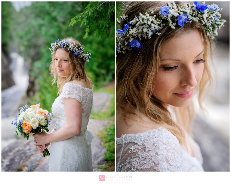 lake placid, whiteface mountain, wedding, church, boho, flower crown, photographe mariage, gatineau ottawa rockland wedding, photographer, rustic, woodsy, wood, new york, woodland, river, falls