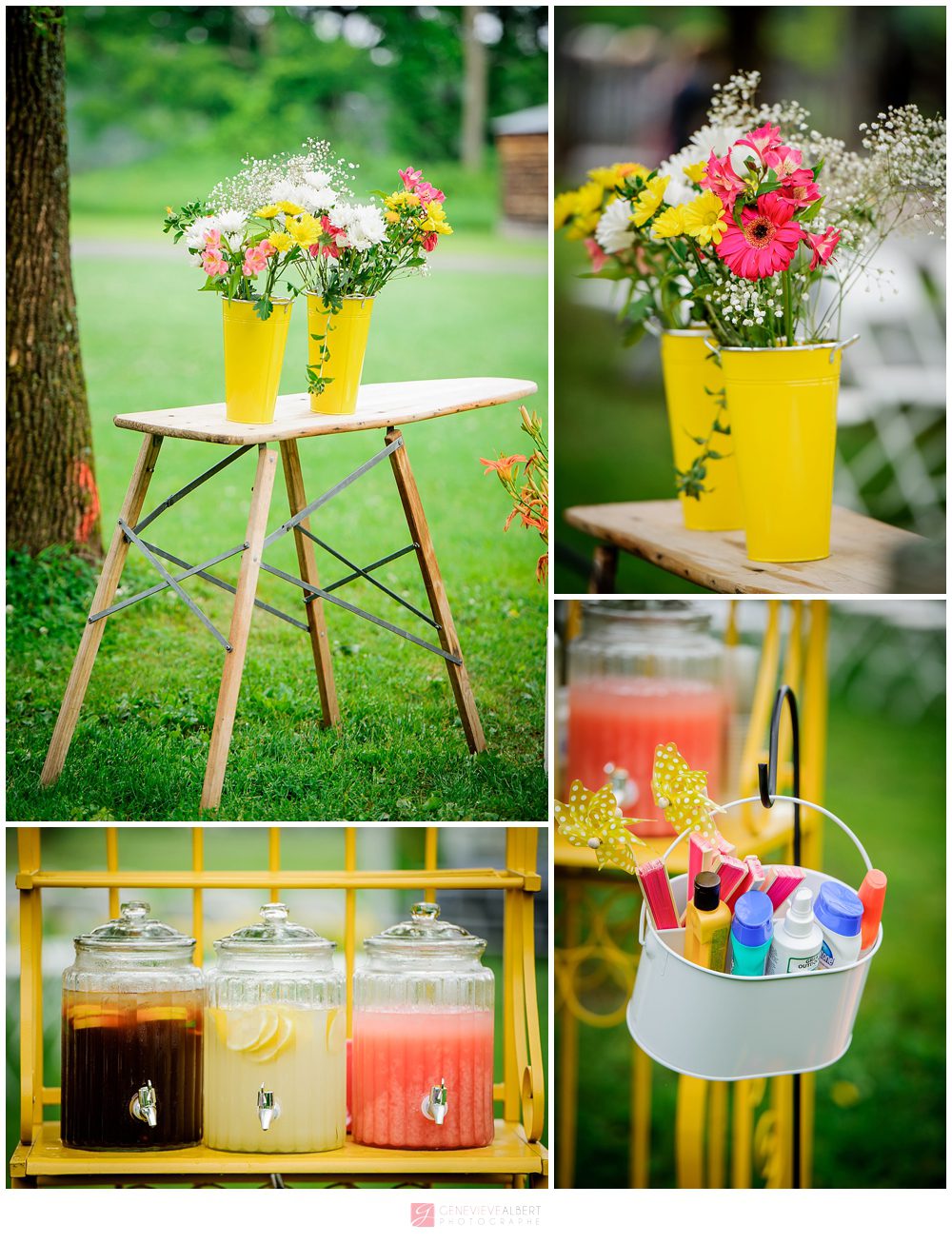 mariage champêtre, garden wedding, musée de cumberland, museum, rustic, rustique, yellow, genevieve albert photographe