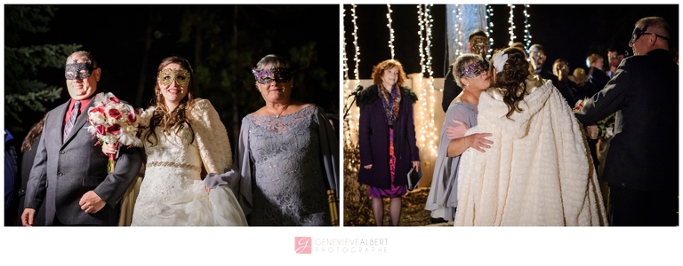 mariage de nuit, bal masqué, Masquerade Night wedding, halloween wedding, rockland, ontario, genevieve albert photographer