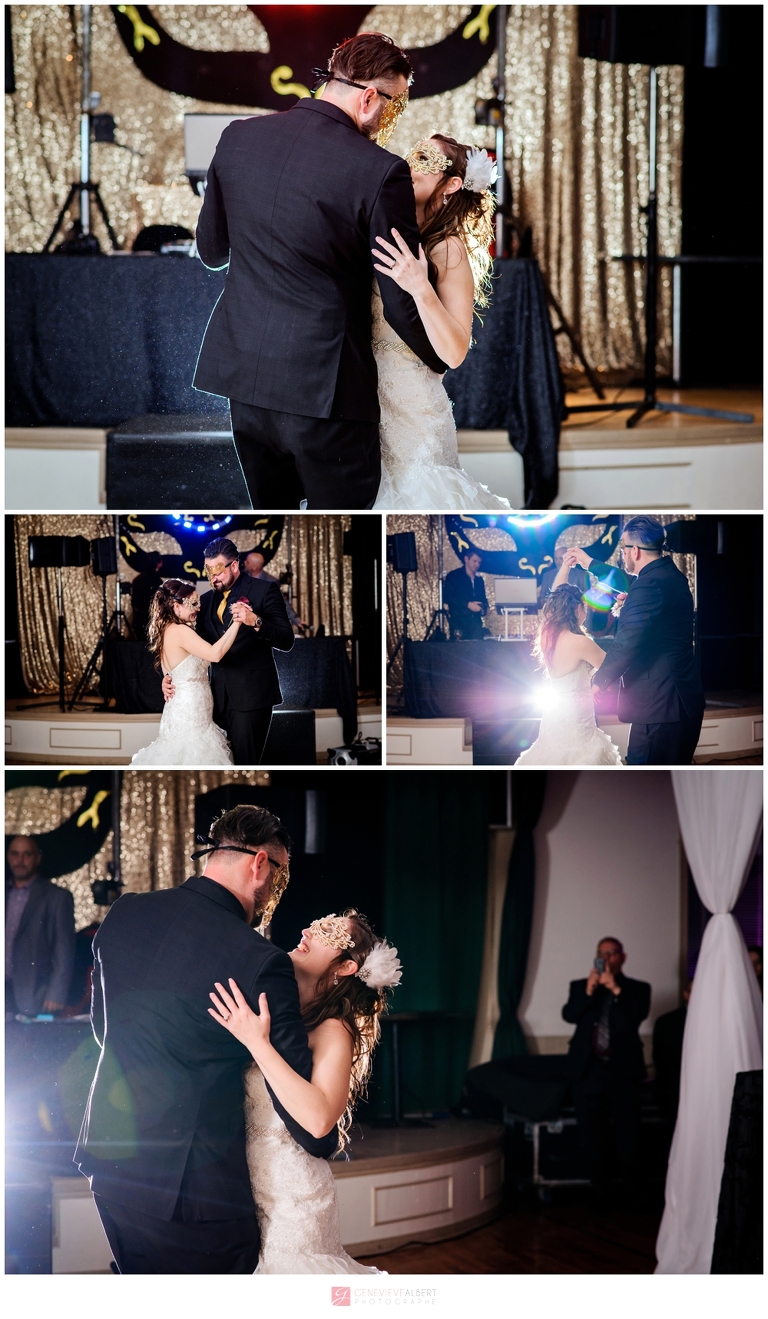 mariage de nuit, bal masqué, Masquerade Night wedding, halloween wedding, rockland, ontario, genevieve albert photographer