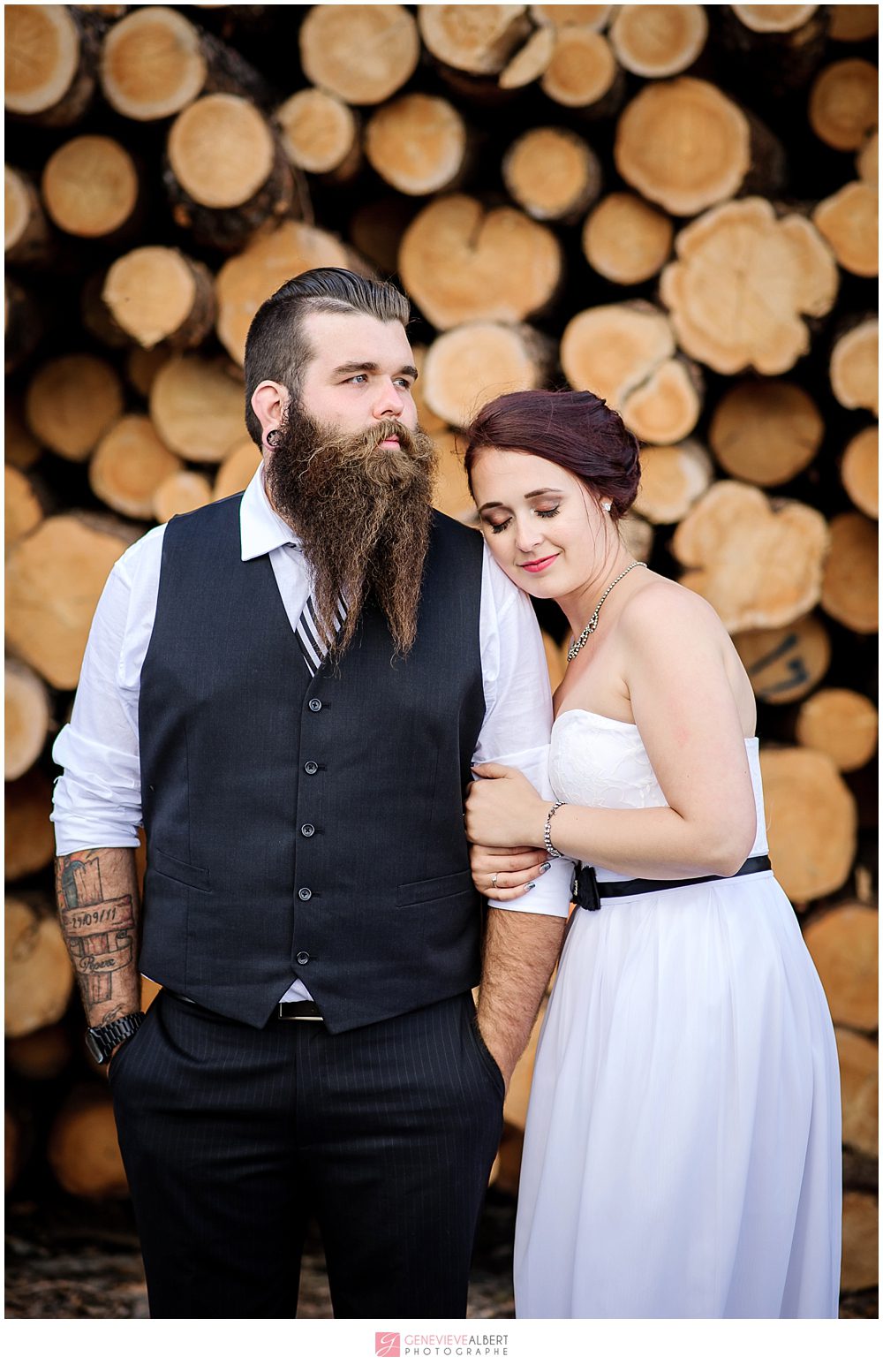 Mariage, wedding, amos, abitibi, bikers, motards, harley davidson, bucheron, lumberjack wedding, motorcycle, moto, Honda Carella, photographe, hotel des eskers