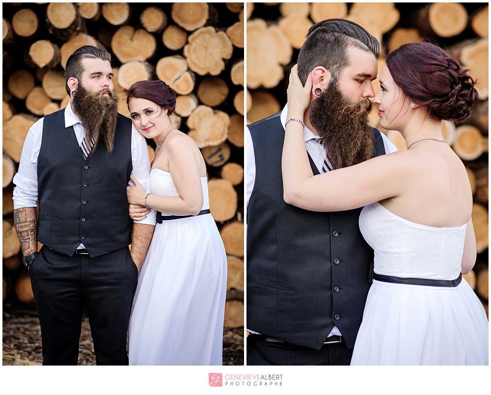 Mariage, wedding, amos, abitibi, bikers, motards, harley davidson, bucheron, lumberjack wedding, motorcycle, moto, Honda Carella, photographe, hotel des eskers