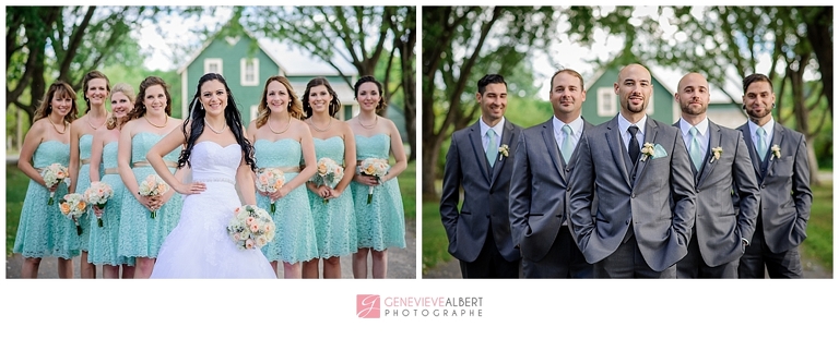 mariage, wedding, photographe de mariage, genevieve albert, rockland, ontario, river rock inn, cumberland heritage museum, mint, blush, vert menthe
