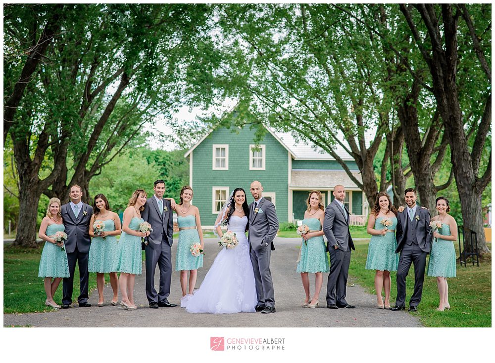 mariage, wedding, photographe de mariage, genevieve albert, rockland, ontario, river rock inn, cumberland heritage museum, mint, blush, vert menthe