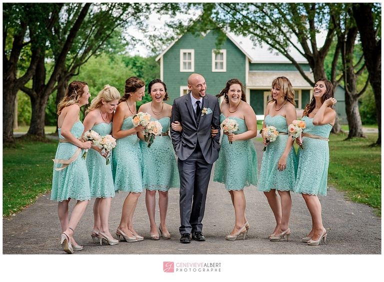 mariage, wedding, photographe de mariage, genevieve albert, rockland, ontario, river rock inn, cumberland heritage museum, mint, blush, vert menthe